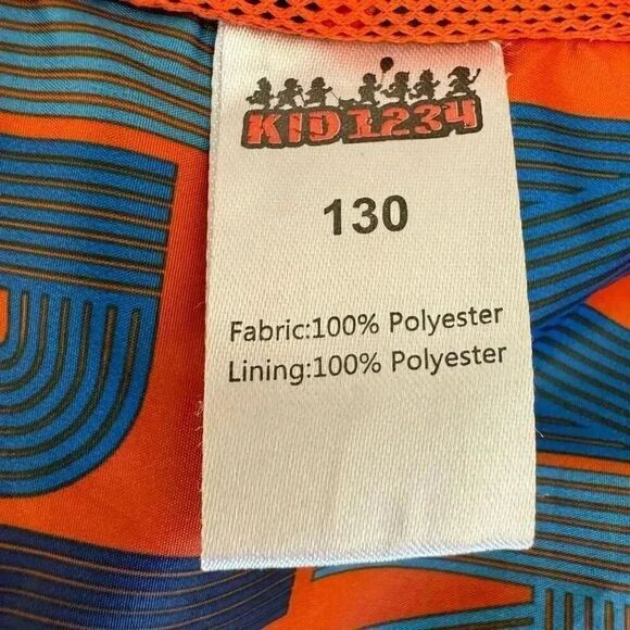 KID1234 Blue Hooded Rain Windbreaker Quick Dry Waterproof Jacket SZ 6-7 #2229 - Picture 9 of 14